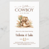 A Little Cowboy Western Theme Boy Baby Shower  チラシ (正面)