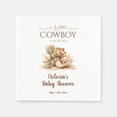 A Little Cowboy Wild West Theme Boy Baby Shower スタンダードカクテルナプキン (正面)
