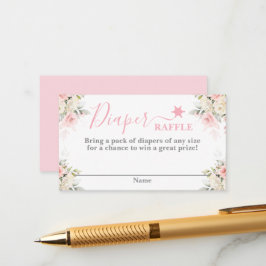 A little Cowgirl Baby shower Diaper Raffle Card エンクロージャーカード