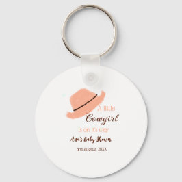 A little cowgirl is on it's way orange baby shower キーホルダー