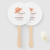 A little cowgirl is on it's way orange baby shower ハンドファン (正面&裏面)