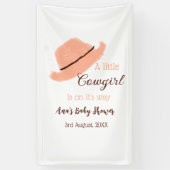 A little cowgirl is on it's way orange baby shower 横断幕 (縦)