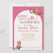 A little cowgirl is on the way baby shower  招待状 (正面)