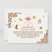 A Little Cowgirl Is on The Way Cute Baby Shower サンキューカード (正面)