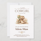 A Little Cowgirl Western Boho Girl Baby Shower  招待状 (正面)