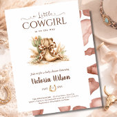 A Little Cowgirl Western Boho Girl Baby Shower  招待状