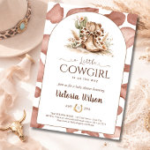 A Little Cowgirl Western Girl Baby Shower Arched 招待状