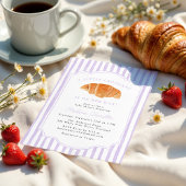 A Little Croissant Is on Her Way Lilac Baby Shower 招待状