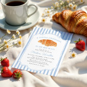 A Little Croissant Is on His Way Boy Baby Shower 招待状
