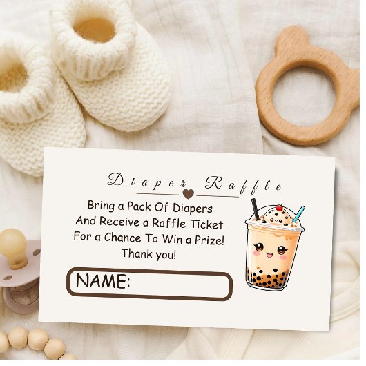 A Little Cu-Tea Boba Bubble Tea Raffle Ticket エンクロージャーカード
