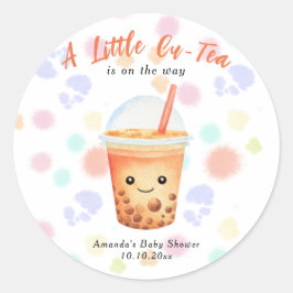 A Little Cu-Tea Bubble Tea Baby Shower ラウンドシール