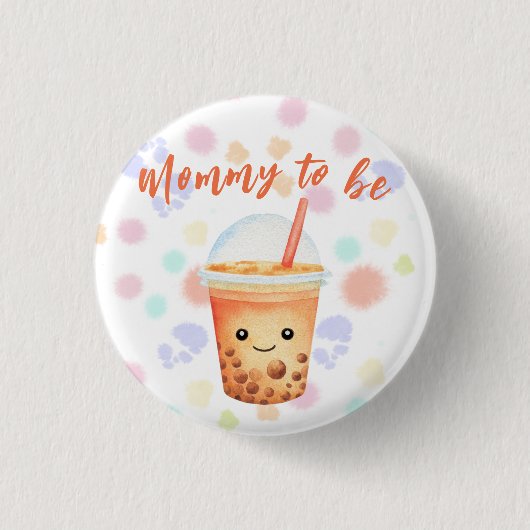 A Little Cu-Tea Bubble Tea - Mommy to be 缶バッジ (正面)