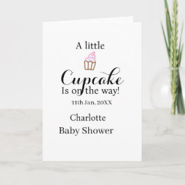 A little cupcake is on its way baby shower name da カード