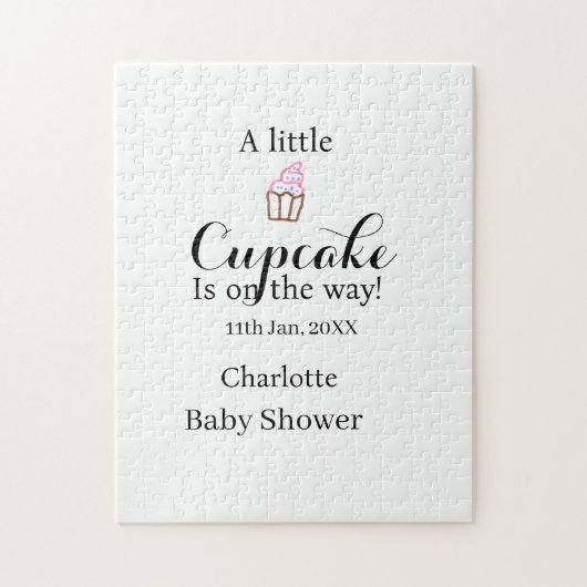 A little cupcake is on its way baby shower name da ジグソーパズル (縦)