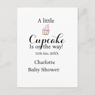 A little cupcake is on its way baby shower name da ポストカード