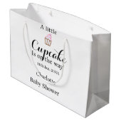 A little cupcake is on its way baby shower name da ラージペーパーバッグ (裏面アングル)