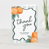 A Little Cutie Baby Shower Thank You サンキューカード (正面)