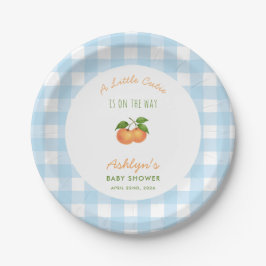 A Little Cutie Blue Baby Shower Paper Plates ペーパープレート