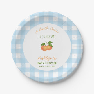 A Little Cutie Blue Baby Shower Paper Plates ペーパープレート