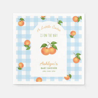 A Little Cutie Citrus Blue Baby Shower Napkins スタンダードカクテルナプキン