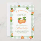 A Little Cutie Citrus Green Baby Shower Invitation 招待状 (正面)
