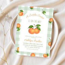 A Little Cutie Citrus Green Baby Shower Invitation