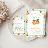 A Little Cutie Citrus Green Baby Shower Invitation 招待状
