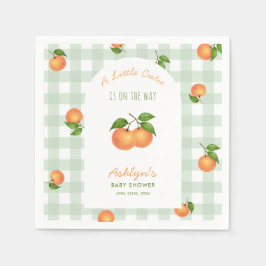 A Little Cutie Citrus Green Baby Shower Napkins スタンダードカクテルナプキン