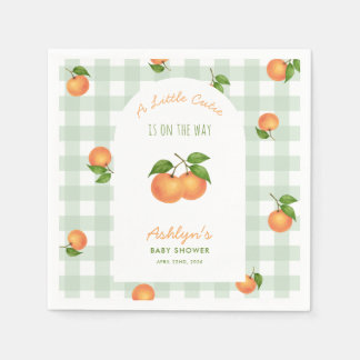A Little Cutie Citrus Green Baby Shower Napkins スタンダードカクテルナプキン