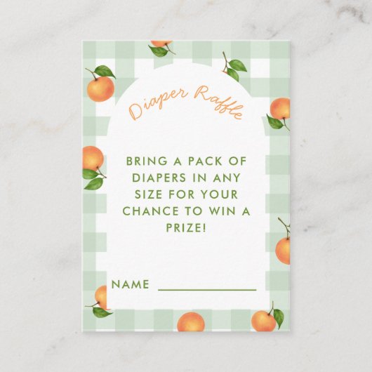 A Little Cutie Citrus Green Diaper Raffle Card エンクロージャーカード (正面)
