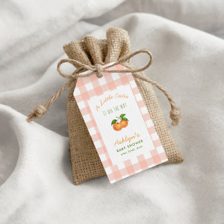 A Little Cutie Citrus Pink Baby Shower Gift Tag ギフトタグ