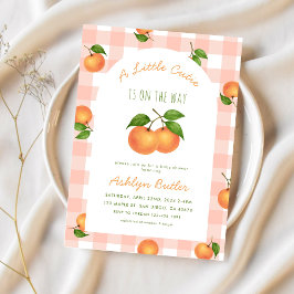A Little Cutie Citrus Pink Baby Shower Invitation 招待状