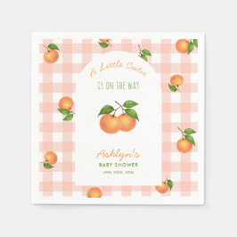 A Little Cutie Citrus Pink Baby Shower Napkins スタンダードカクテルナプキン