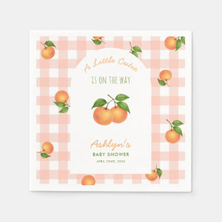 A Little Cutie Citrus Pink Baby Shower Napkins スタンダードカクテルナプキン