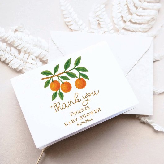 A Little Cutie Clementine Baby Shower  サンキューカード
