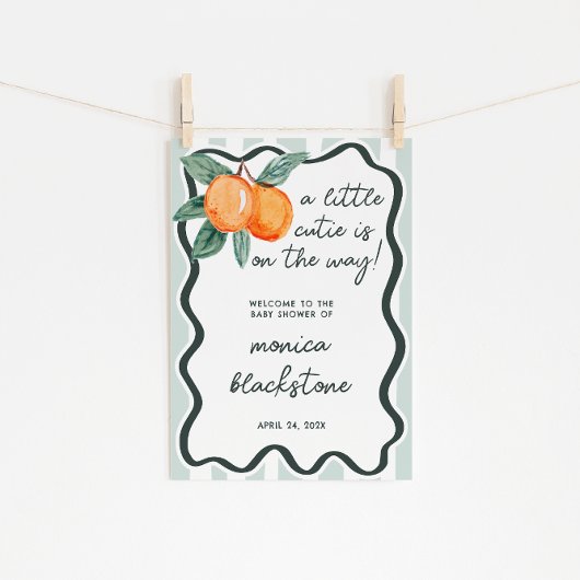 A Little Cutie Gender Neutral Baby Shower Welcome ポスター