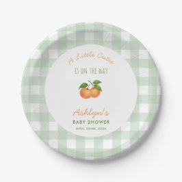 A Little Cutie Green Baby Shower Paper Plates ペーパープレート
