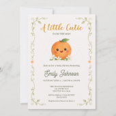 A Little Cutie is On the Way Baby Shower 招待状 (正面)