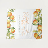 A Little Cutie Is On The Way Baby Shower Backdrop タペストリー (正面(横))