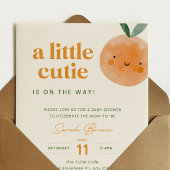 A Little Cutie Is On The Way Baby Shower Invite 招待状