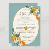 A Little Cutie is on the way boy baby shower  招待状 (正面/裏面)