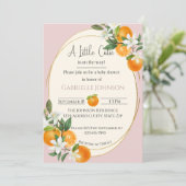 A Little Cutie is on the way girl baby shower 招待状 (スタンド正面)