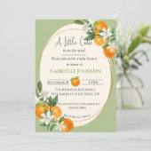 A Little Cutie is on the way neutral baby shower 招待状 (スタンド正面)