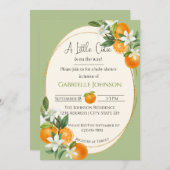 A Little Cutie is on the way neutral baby shower 招待状 (正面/裏面)