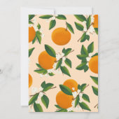 A Little Cutie Is On The Way Orange Baby Shower 招待状 (裏面)