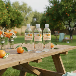 A Little Cutie Orange Baby Shower ペットボトルラベル