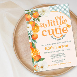 A Little Cutie Orange Baby Shower Invitation |  招待状
