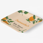 A Little Cutie Orange Baby Shower Paper Plate ペーパープレート (傾斜あり)