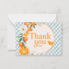 A Little Cutie Orange Baby Shower  Tag |  ノートカード