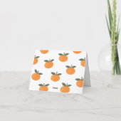 A Little Cutie Orange Gender Neutral Baby Shower サンキューカード (裏面)